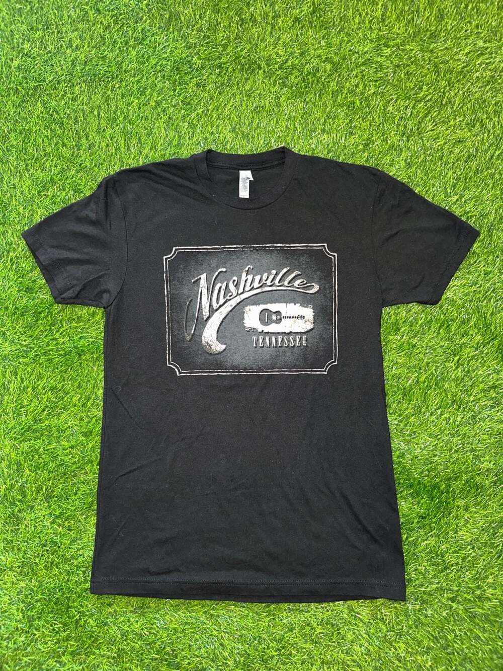 Next Level Apparel Nashville Tennessee Music City Acoustic Guitar Graphic T-Shir